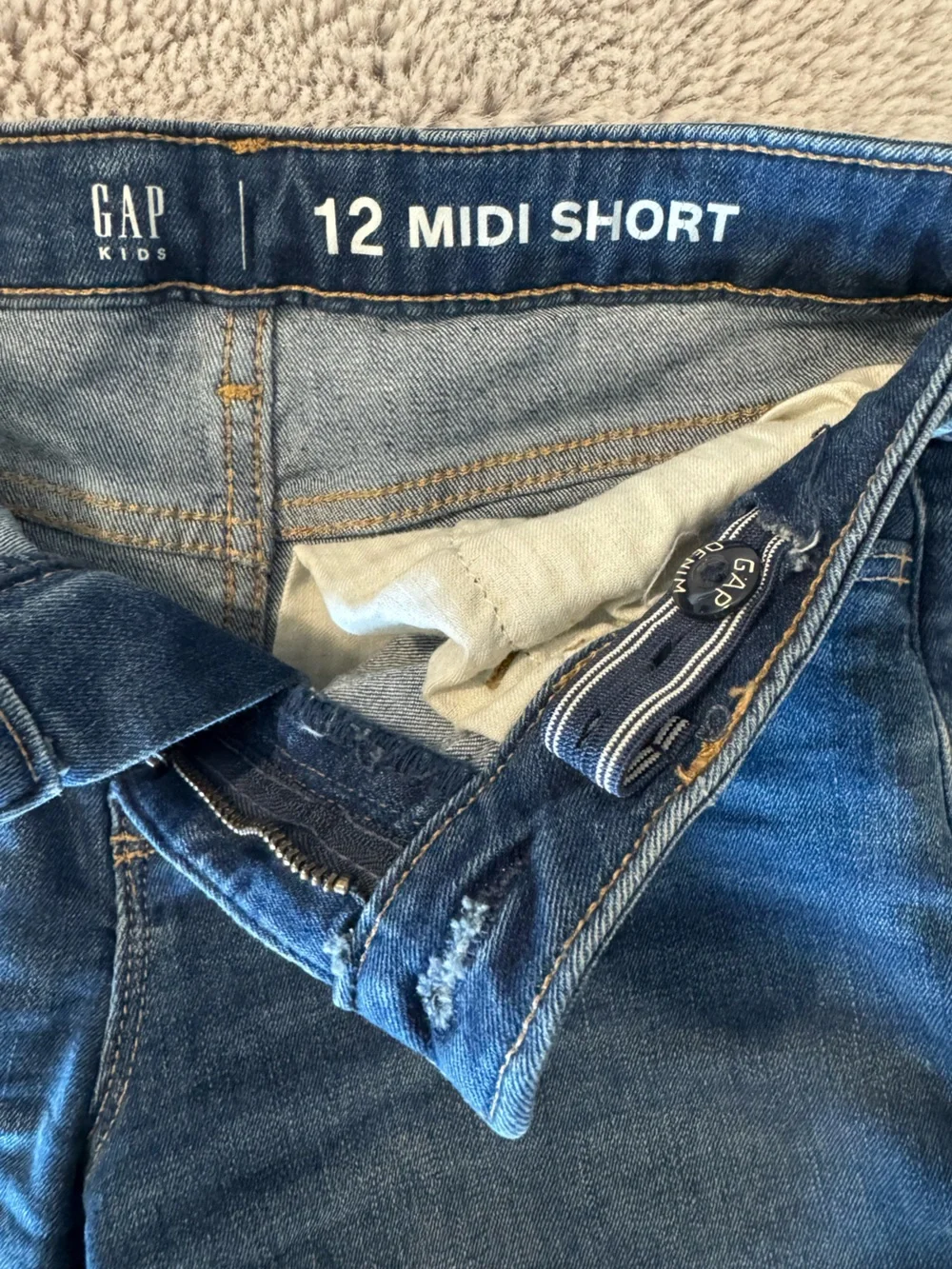 GAP Kids Dark Blue Rolled Hem Denim Shorts for Girls